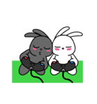 Black And White Bunny（個別スタンプ：22）