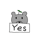 There is a grass on the head of the bear（個別スタンプ：24）
