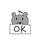 There is a grass on the head of the bear（個別スタンプ：26）