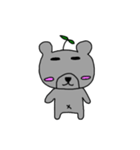 There is a grass on the head of the bear（個別スタンプ：33）