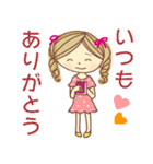 リボンの女の子スタンプ（個別スタンプ：14）