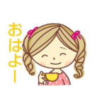 リボンの女の子スタンプ（個別スタンプ：19）