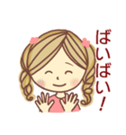 リボンの女の子スタンプ（個別スタンプ：21）