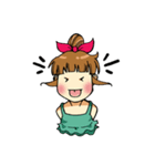 Hair Bun Girl（個別スタンプ：4）