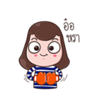 An old women in a blue striped shirt（個別スタンプ：12）
