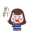 An old women in a blue striped shirt（個別スタンプ：39）