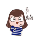 An old women in a blue striped shirt（個別スタンプ：40）
