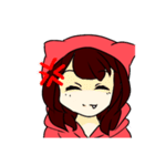 猫のパーカーの女の子（個別スタンプ：7）