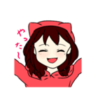 猫のパーカーの女の子（個別スタンプ：13）