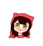 猫のパーカーの女の子（個別スタンプ：14）