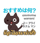 料理が上手な猫日本語タイ語（個別スタンプ：19）