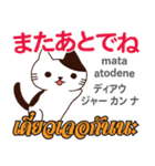 甘えん坊な猫日本語タイ語（個別スタンプ：5）