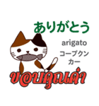 甘えん坊な猫日本語タイ語（個別スタンプ：15）