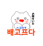 動く！韓国語のかわいい白猫（日本語付）（個別スタンプ：24）