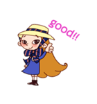 Cute little girl with hat（個別スタンプ：5）