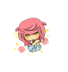 pink sheep and black heart（個別スタンプ：1）