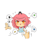 pink sheep and black heart（個別スタンプ：3）