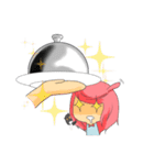 pink sheep and black heart（個別スタンプ：5）