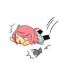 pink sheep and black heart（個別スタンプ：6）