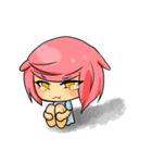 pink sheep and black heart（個別スタンプ：10）