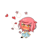 pink sheep and black heart（個別スタンプ：11）