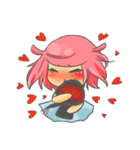 pink sheep and black heart（個別スタンプ：12）