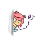 pink sheep and black heart（個別スタンプ：13）