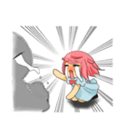 pink sheep and black heart（個別スタンプ：18）
