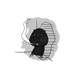 pink sheep and black heart（個別スタンプ：21）