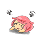pink sheep and black heart（個別スタンプ：22）