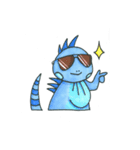 Blue iguan monmon with its friends（個別スタンプ：4）