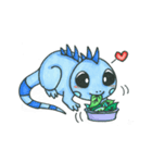Blue iguan monmon with its friends（個別スタンプ：6）