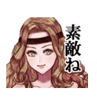 文字付き！女の子達のスタンプ！（個別スタンプ：1）