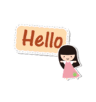 Happy girl with sticky note（個別スタンプ：1）