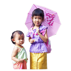 [LINEスタンプ] Two Rice girls family