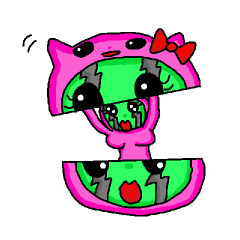 [LINEスタンプ] 着ぐるみをきたスイカ人間