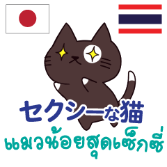[LINEスタンプ] セクシーな猫日本語タイ語の画像（メイン）