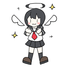 [LINEスタンプ] 制服天使つばさちゃん
