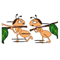 [LINEスタンプ] Naughty and Full Energy Ants