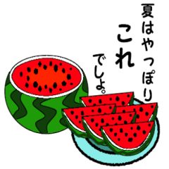 [LINEスタンプ] 夏はスイカでしょ。