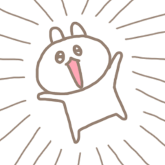 [LINEスタンプ] 強く生きてる白うさぎ
