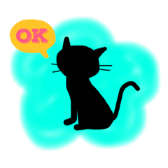[LINEスタンプ] ねこのシルエット