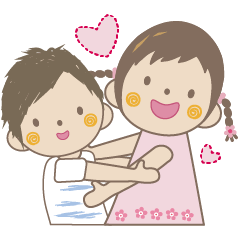 [LINEスタンプ] コーァコーァ姉 ＆ エンエン弟