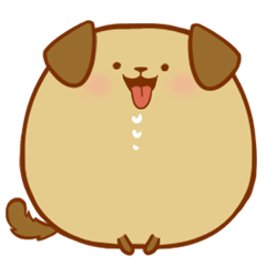 [LINEスタンプ] Chubby Brown Dog