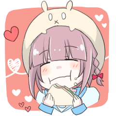 [LINEスタンプ] うさぎぼうしもどきをのせた女の子ス文字数