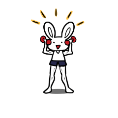 [LINEスタンプ] アクティブ系うさぎ