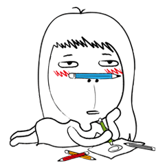 [LINEスタンプ] 13 be a Lazy girl.
