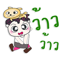 [LINEスタンプ] Mr. Saki and dog..^_^