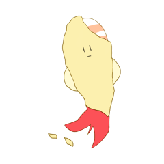 [LINEスタンプ] 半なまエビフライ