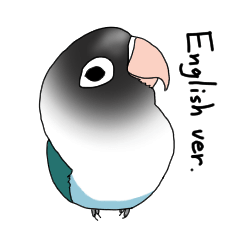 [LINEスタンプ] ブルーボタンインコのチョビ(英語版)